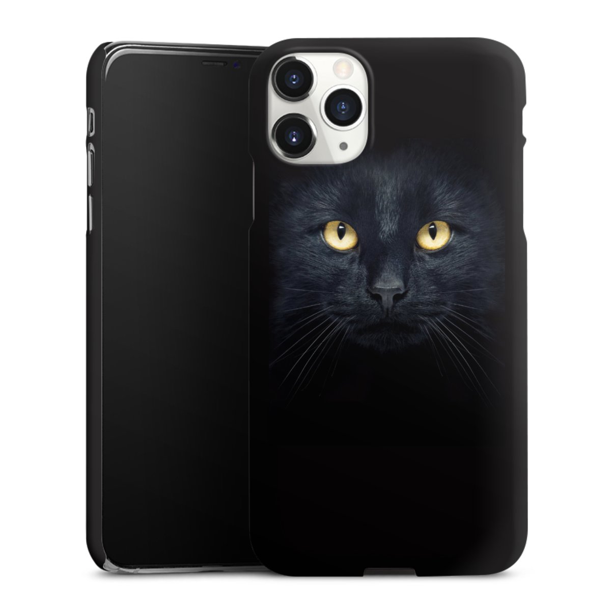 iPhone 11 Pro Max Handy Premium Case Smartphone Handyhülle Schutzhülle matt Eye Cat Black Premium Case