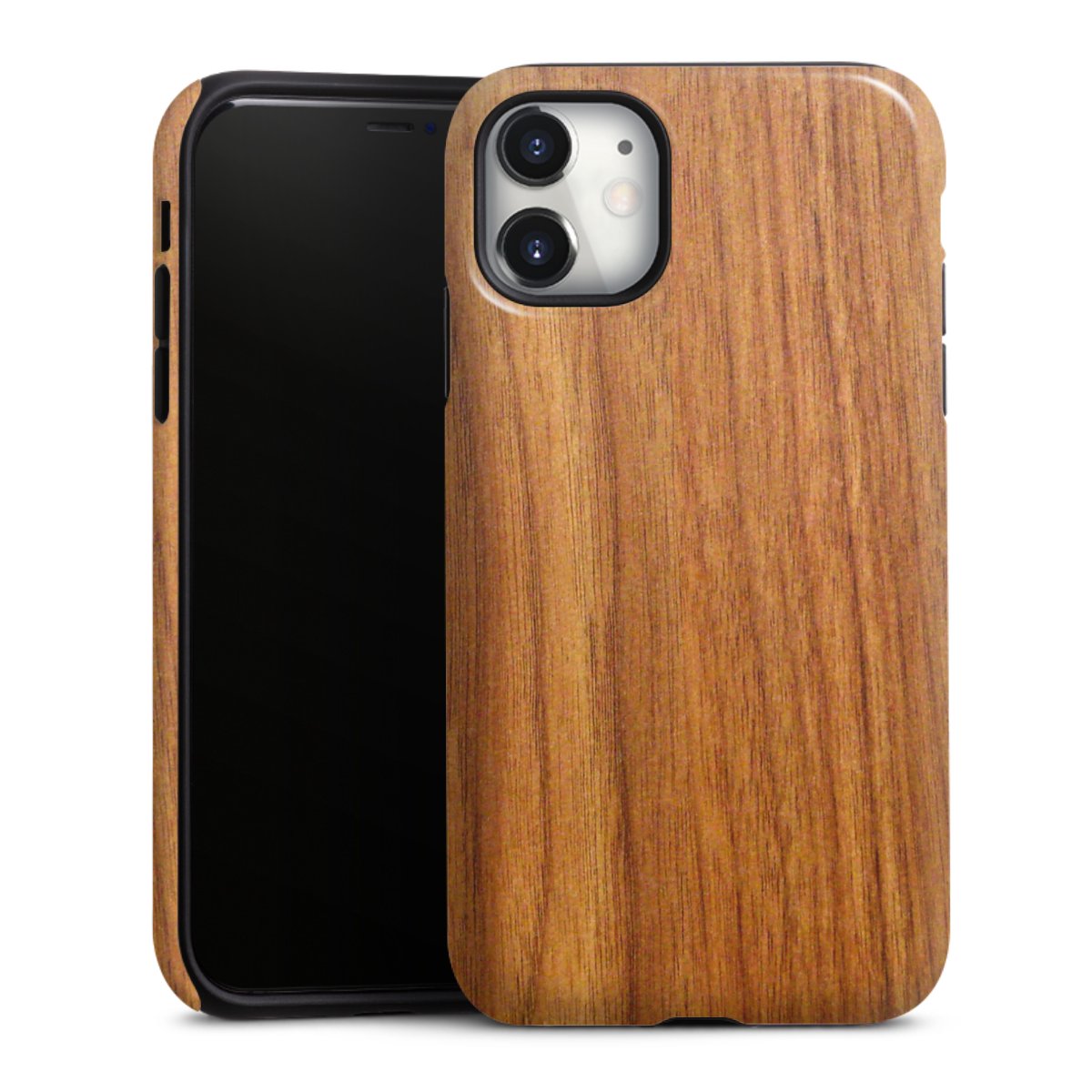 iPhone 11 Handy Panzer Handyhülle robuste Outdoor Hülle Schutzhülle glänzend Wood Larch Wooden Look Tough Case