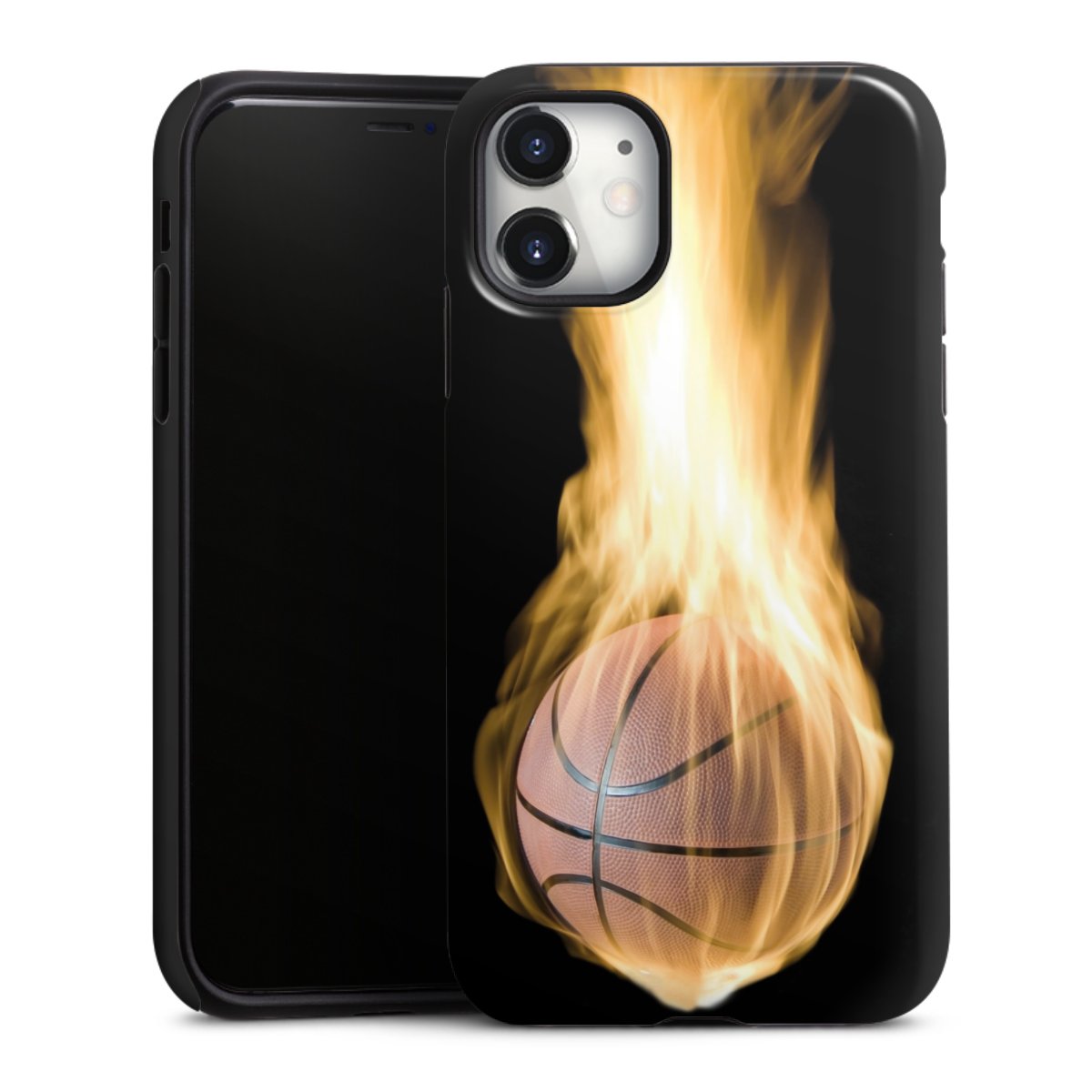 iPhone 11 Handy Panzer Handyhülle robuste Outdoor Hülle Schutzhülle glänzend Basketball Sports Fire Tough Case