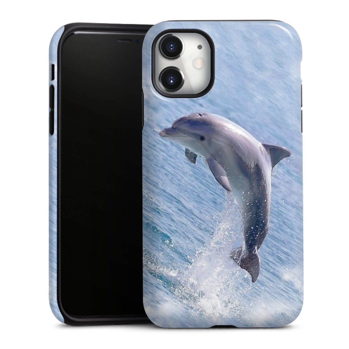 iPhone 11 Handy Panzer Handyhülle robuste Outdoor Hülle Schutzhülle glänzend Dolphin Ocean Wale Tough Case