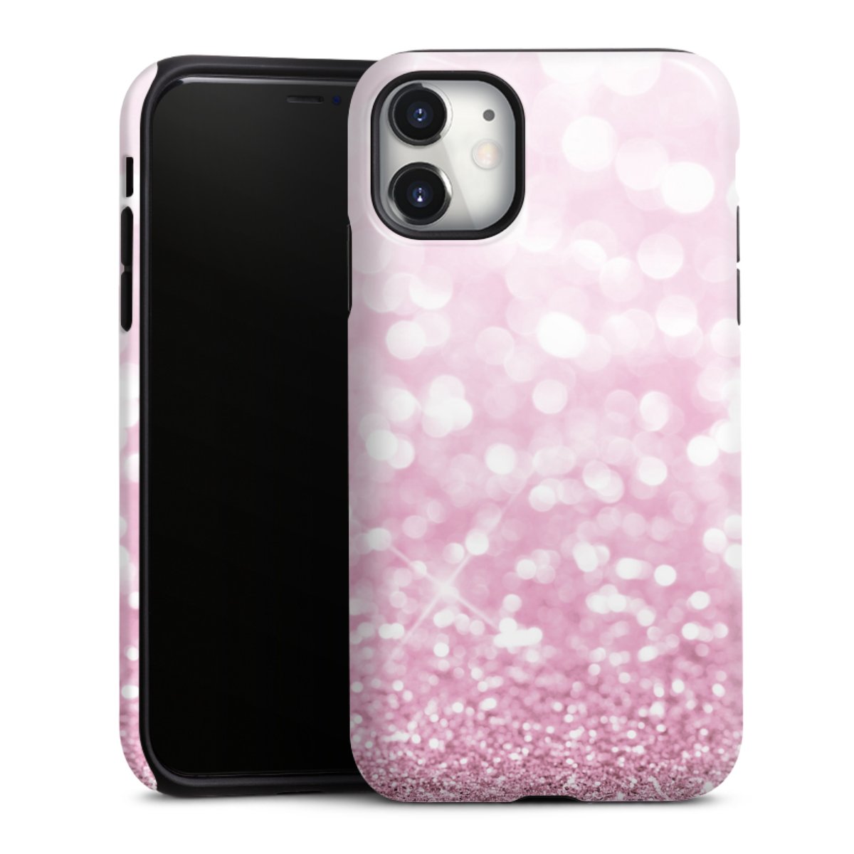 iPhone 11 Handy Panzer Handyhülle robuste Outdoor Hülle Schutzhülle glänzend Glitzer Pink Shine Tough Case