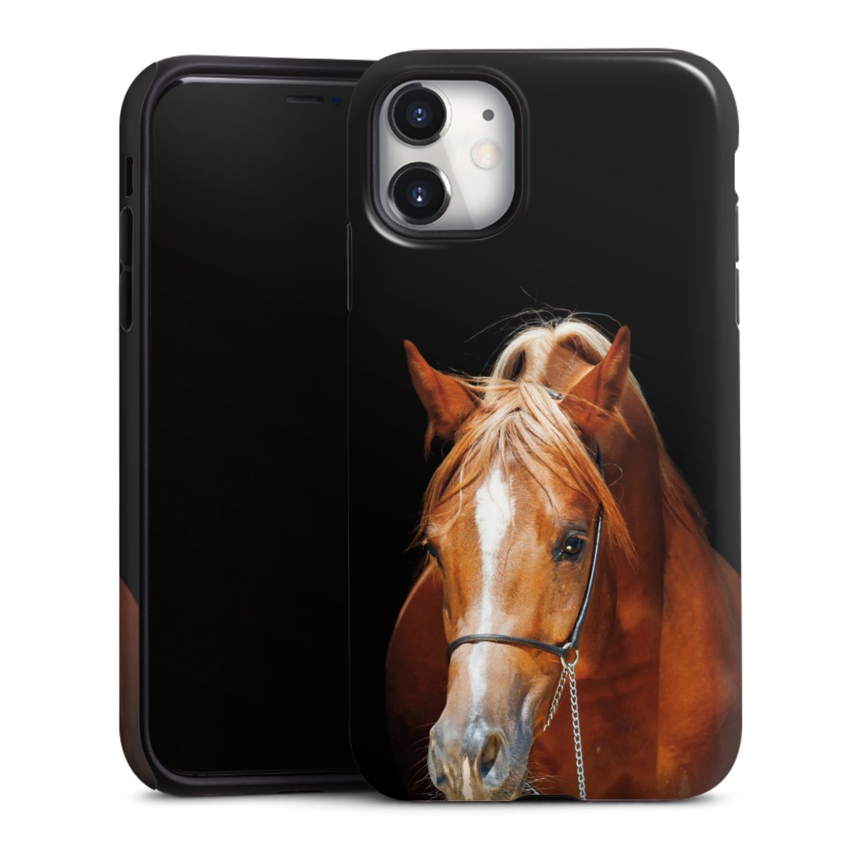 iPhone 11 Handy Panzer Handyhülle robuste Outdoor Hülle Schutzhülle glänzend Mare Horse Hobby Tough Case