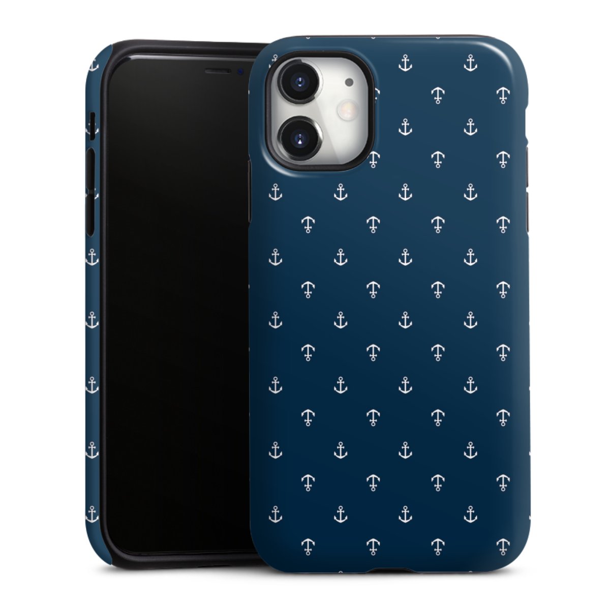 iPhone 11 Handy Panzer Handyhülle robuste Outdoor Hülle Schutzhülle glänzend Muster Anchor Sail Tough Case