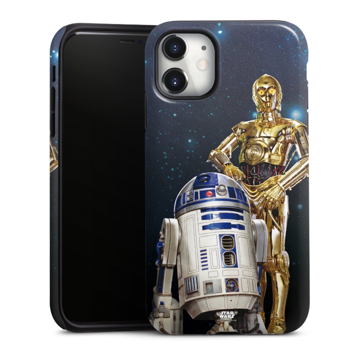 iPhone 11 Handy Panzer Handyhülle robuste Outdoor Hülle Schutzhülle glänzend Weltall Star Wars R2d2 Tough Case