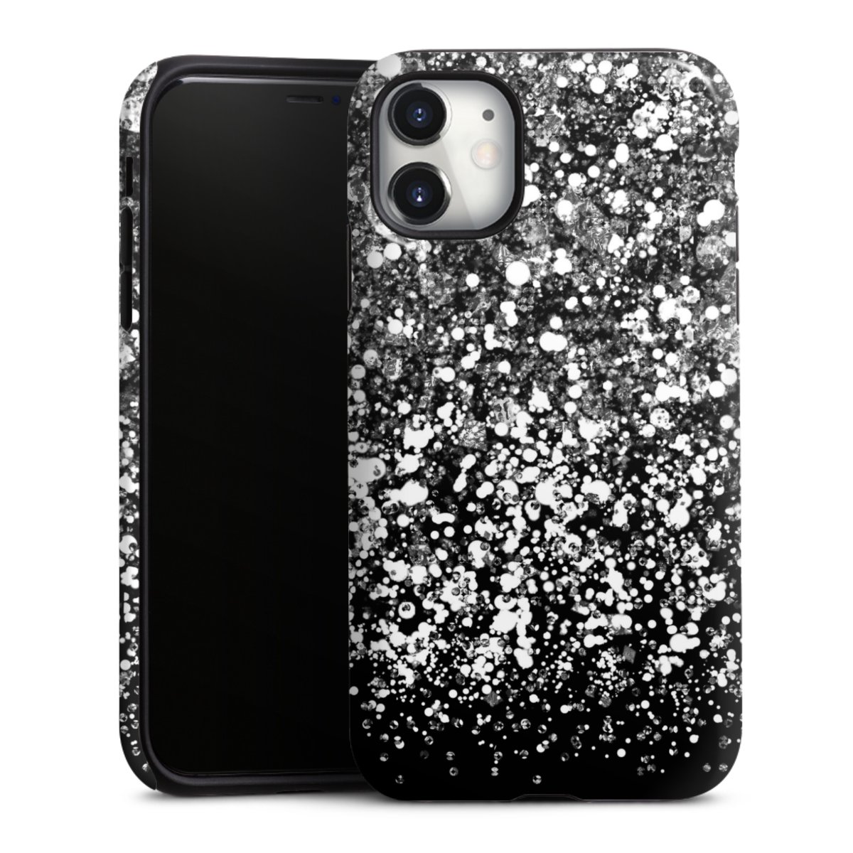 iPhone 11 Handy Panzer Handyhülle robuste Outdoor Hülle Schutzhülle glänzend Glitzer Snowflake Muster Tough Case