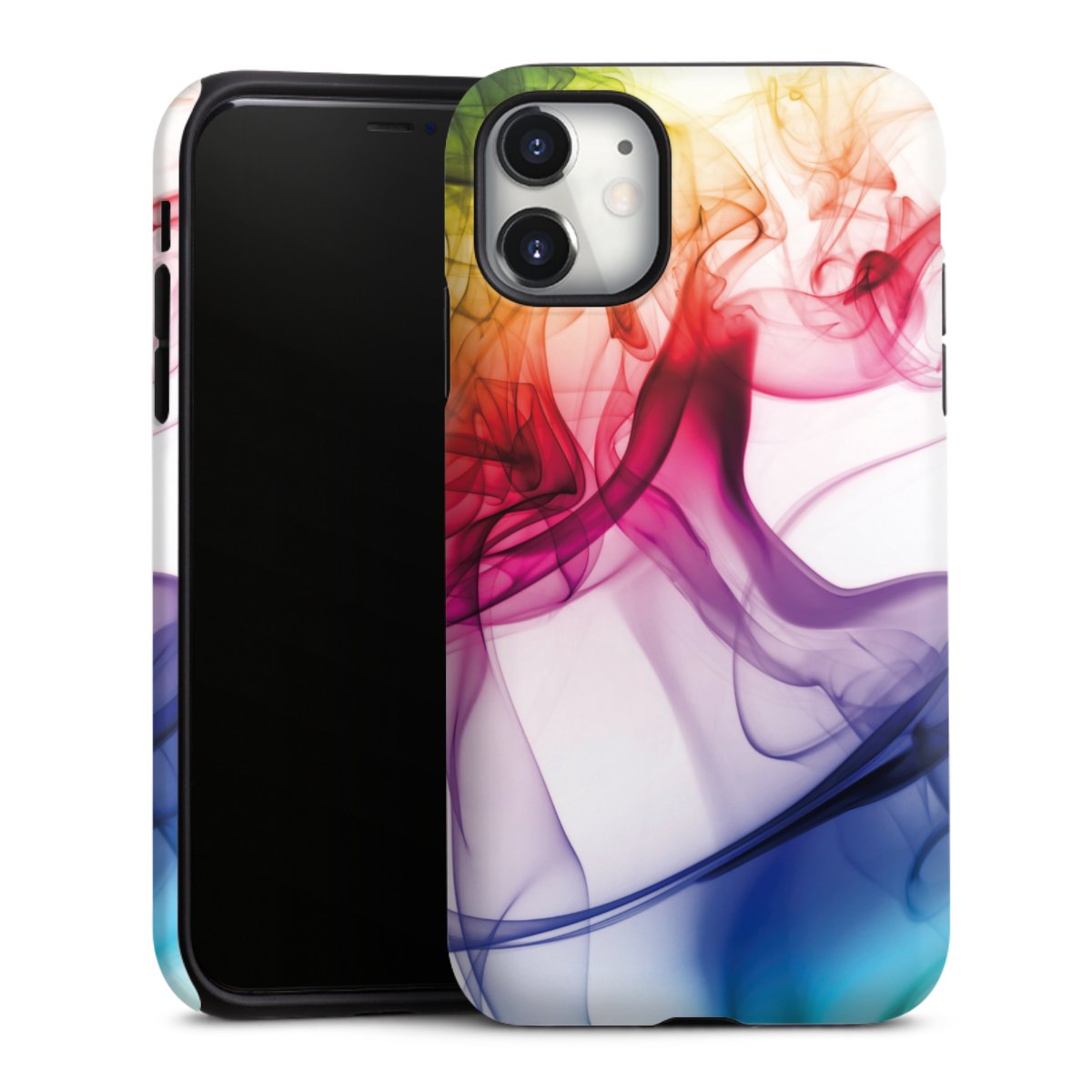 iPhone 11 Handy Panzer Handyhülle robuste Outdoor Hülle Schutzhülle matt Water Colour Rainbow Tough Case