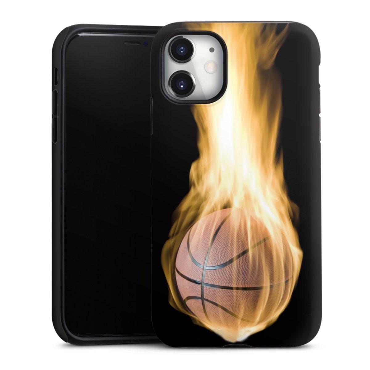 iPhone 11 Handy Panzer Handyhülle robuste Outdoor Hülle Schutzhülle matt Basketball Sports Fire Tough Case