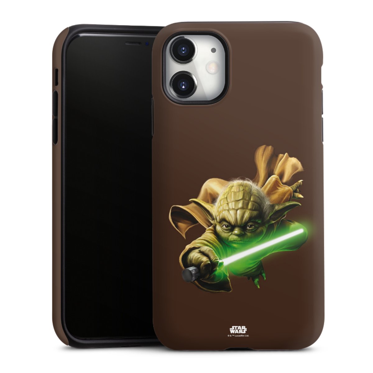 iPhone 11 Handy Panzer Handyhülle robuste Outdoor Hülle Schutzhülle matt Yoda Merchandise Star Wars Tough Case