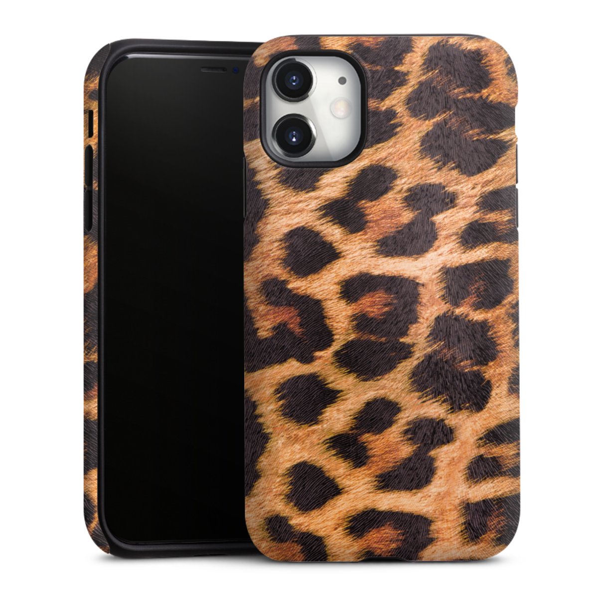 iPhone 11 Handy Panzer Handyhülle robuste Outdoor Hülle Schutzhülle matt Animal Print Leopard Fur Tough Case