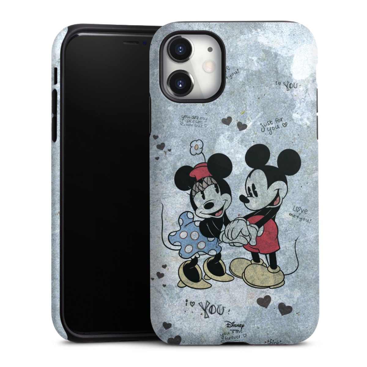 iPhone 11 Handy Panzer Handyhülle robuste Outdoor Hülle Schutzhülle matt Mickey & Minnie Mouse Vintage Disney Tough Case