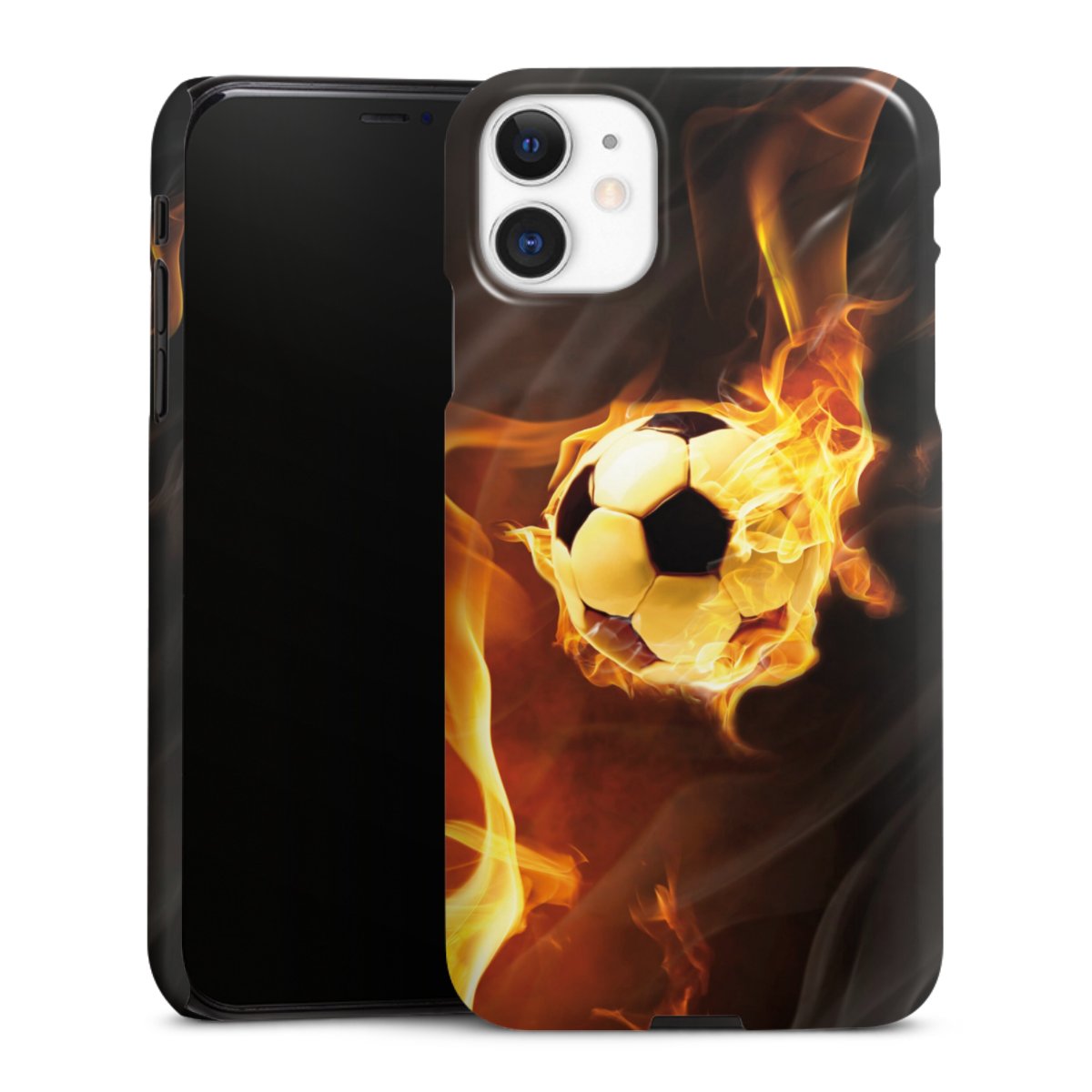 iPhone 11 Handy Premium Case Smartphone Handyhülle Schutzhülle glänzend Ball Fire Soccer Premium Case