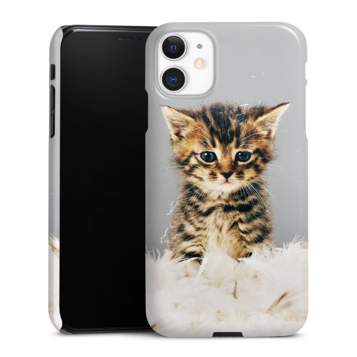 iPhone 11 Handy Premium Case Smartphone Handyhülle Schutzhülle glänzend Cat Feather Pet Premium Case