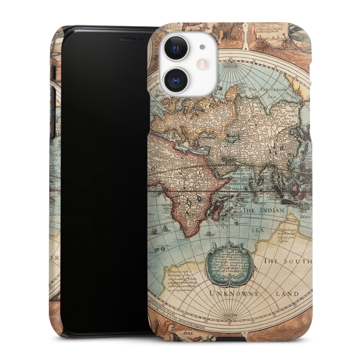 iPhone 11 Handy Premium Case Smartphone Handyhülle Schutzhülle matt World Map Vintage Map Premium Case