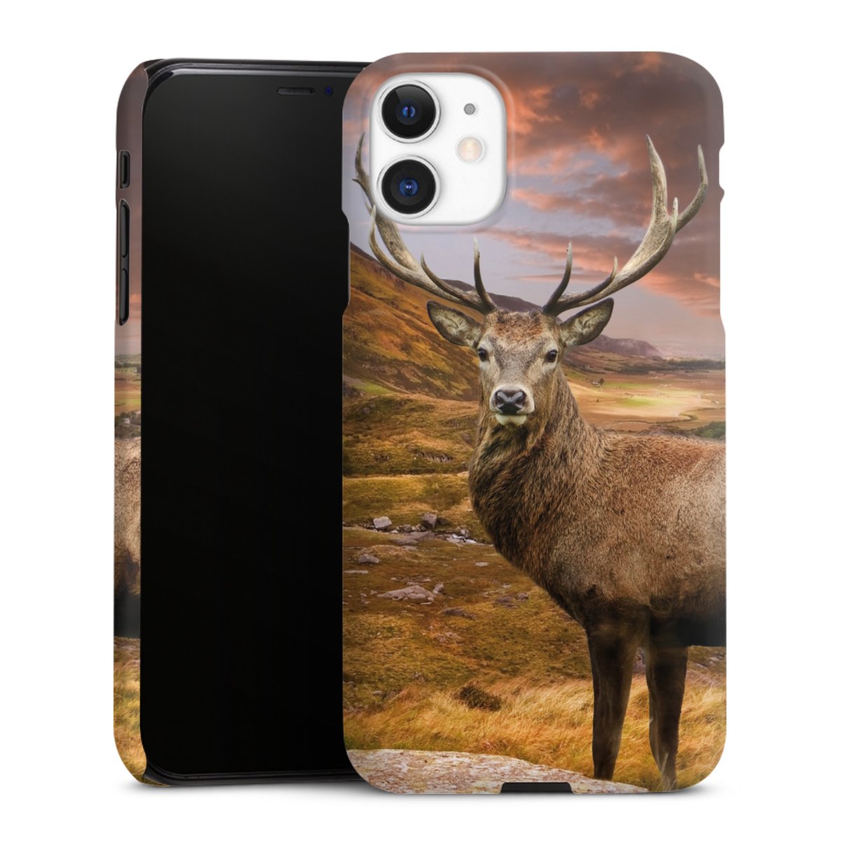 iPhone 11 Handy Premium Case Smartphone Handyhülle Schutzhülle matt Meadow Mountain Deer Premium Case