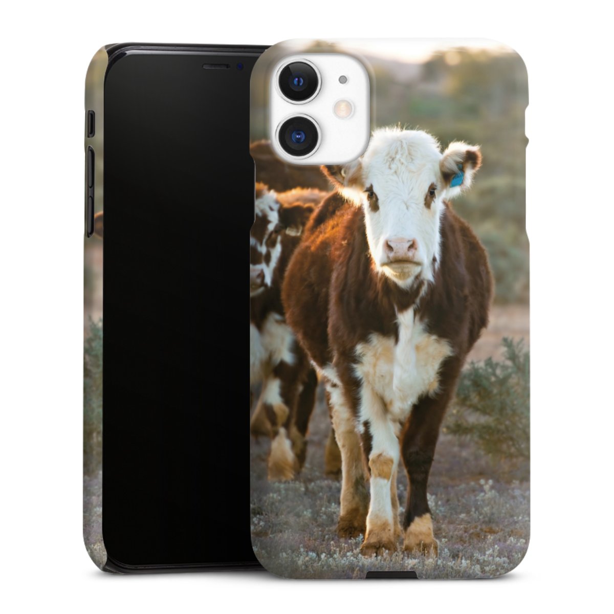 iPhone 11 Handy Premium Case Smartphone Handyhülle Schutzhülle matt Cow Farmer Calf Premium Case