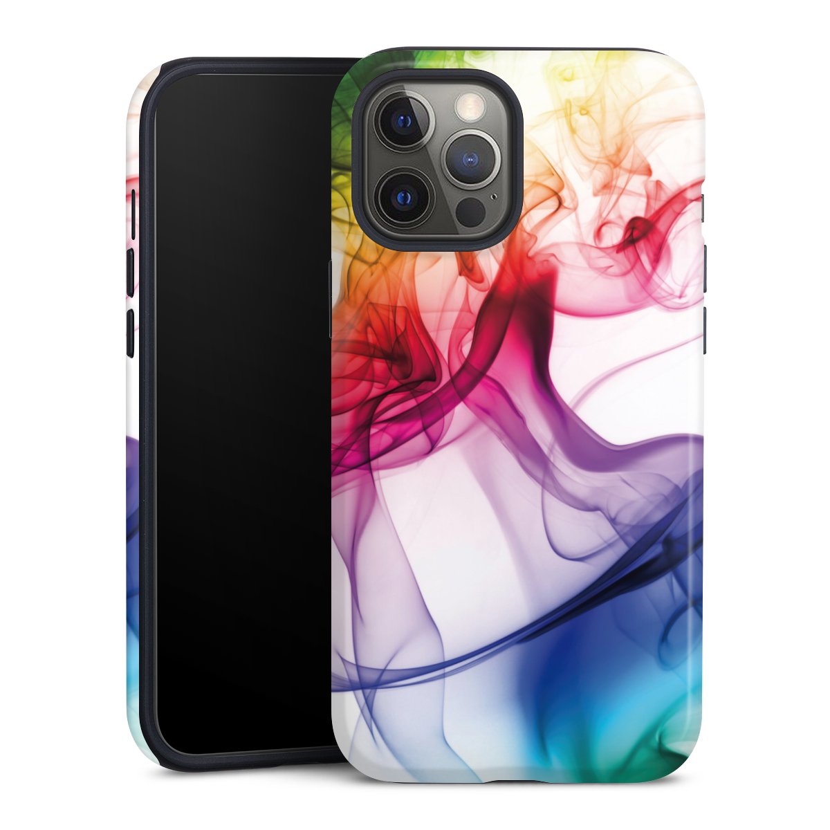 iPhone 12 Pro Max Handy Panzer Handyhülle robuste Outdoor Hülle Schutzhülle glänzend Water Colour Rainbow Tough Case