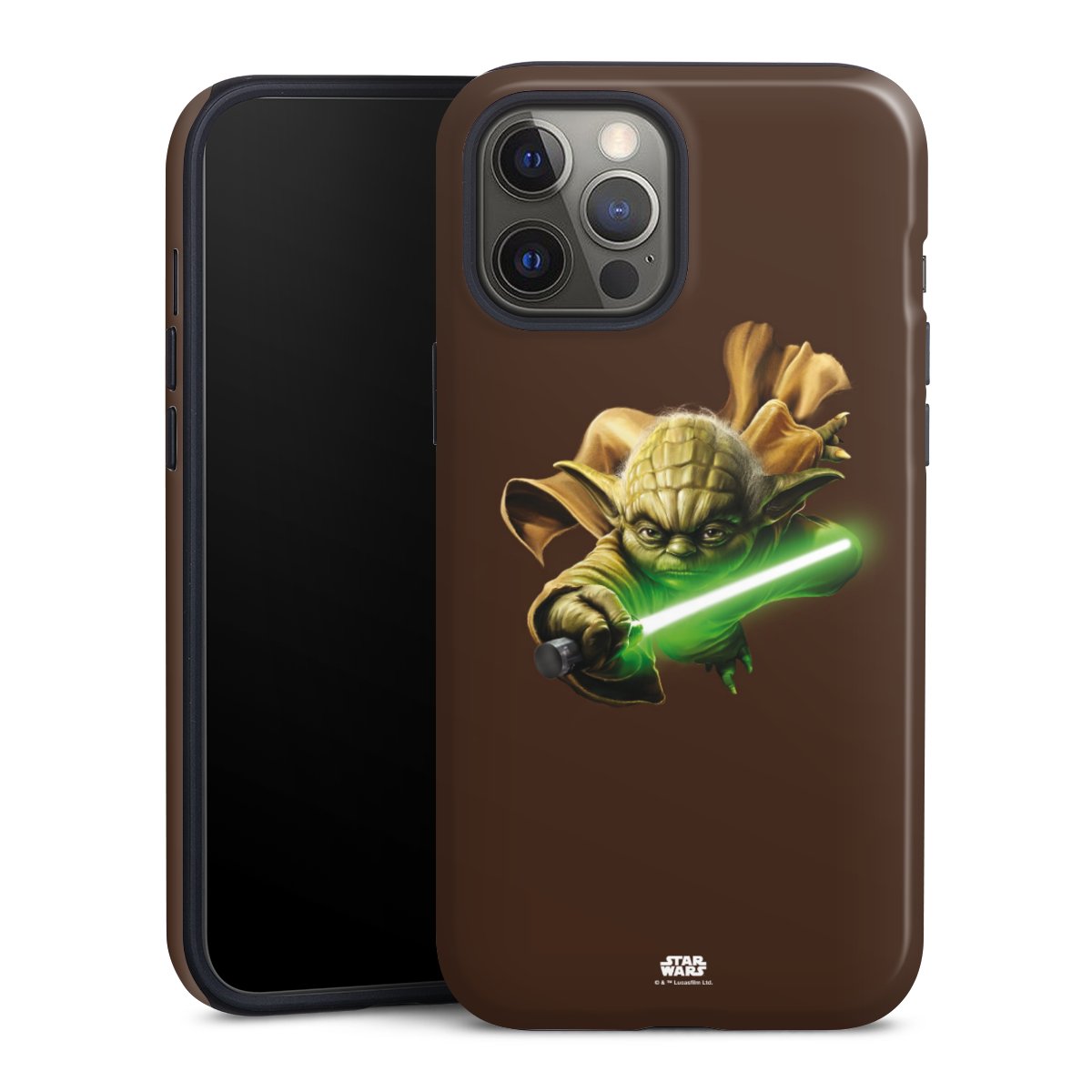 iPhone 12 Pro Max Handy Panzer Handyhülle robuste Outdoor Hülle Schutzhülle glänzend Yoda Merchandise Star Wars Tough Case