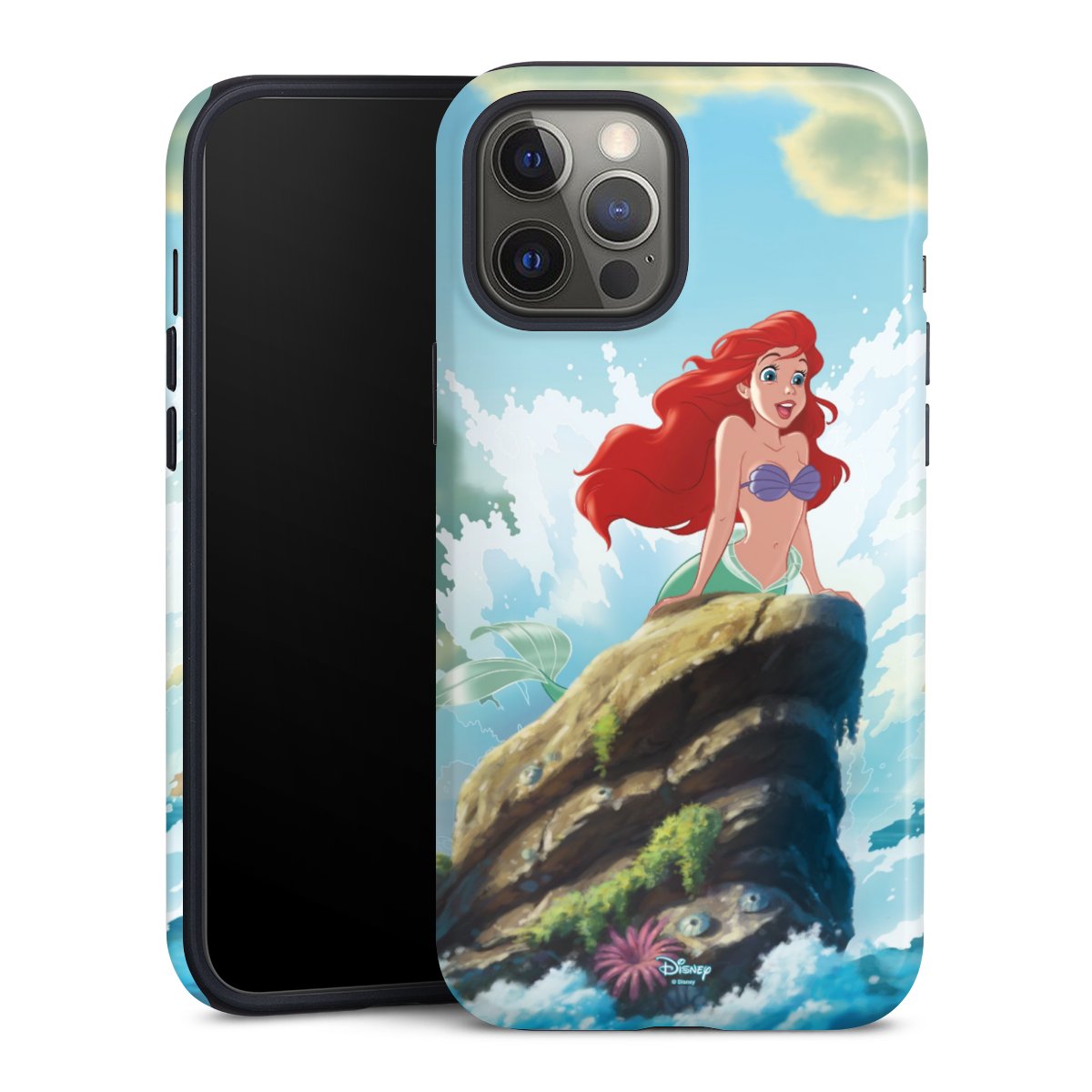 iPhone 12 Pro Max Handy Panzer Handyhülle robuste Outdoor Hülle Schutzhülle glänzend Mermaid Arielle Die Meerjungfrau Official Licensed Product Tough Case