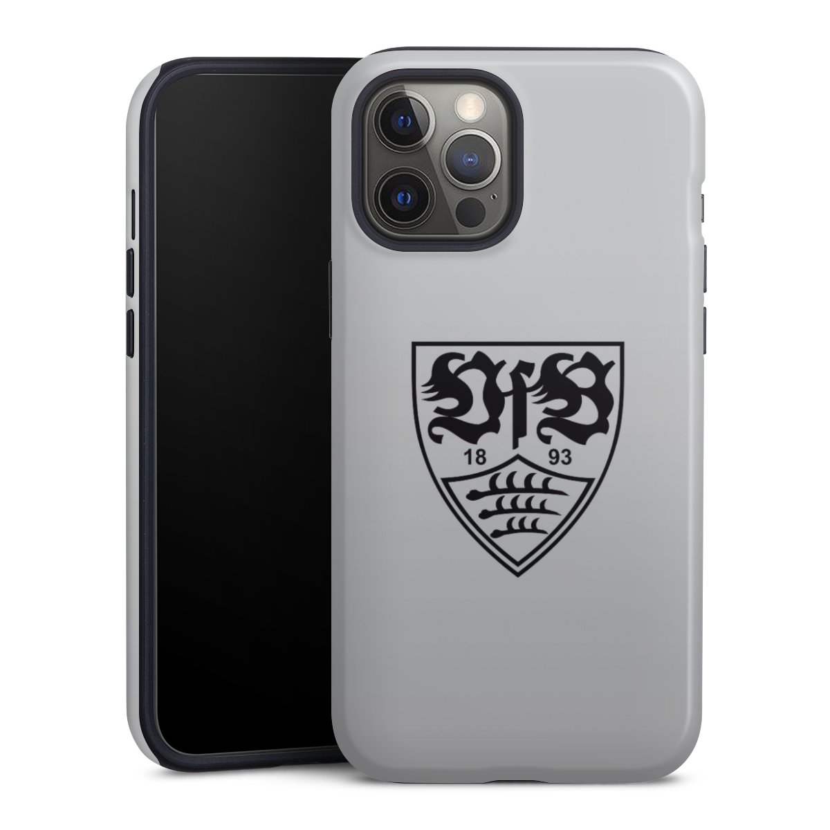 iPhone 12 Pro Max Handy Panzer Handyhülle robuste Outdoor Hülle Schutzhülle glänzend Logo Vfb Stuttgart Official Licensed Product Tough Case