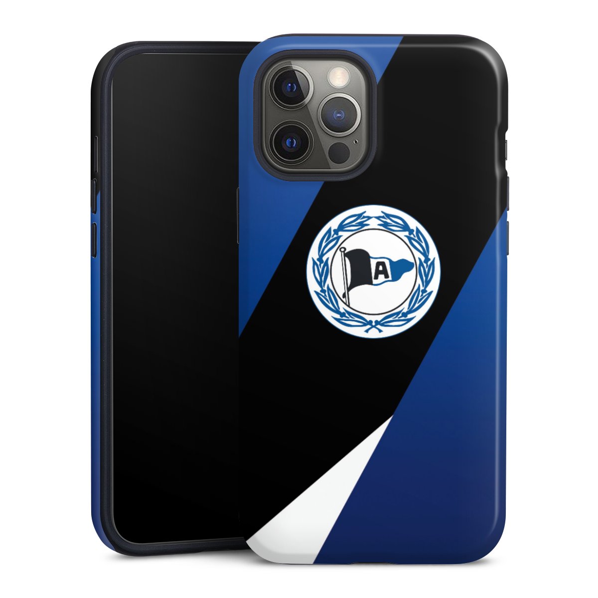 iPhone 12 Pro Max Handy Panzer Handyhülle robuste Outdoor Hülle Schutzhülle glänzend Official Licensed Product Arminia Bielefeld Dsc Tough Case