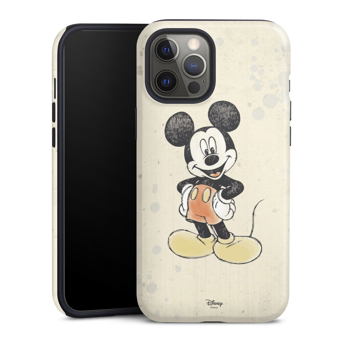 iPhone 12 Pro Max Handy Panzer Handyhülle robuste Outdoor Hülle Schutzhülle glänzend Water Colour Mickey & Minnie Mouse Official Licensed Product Tough Case