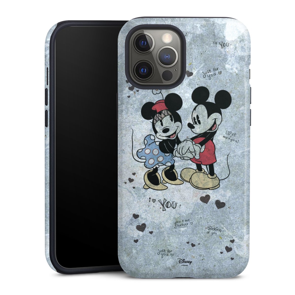 iPhone 12 Pro Max Handy Panzer Handyhülle robuste Outdoor Hülle Schutzhülle glänzend Mickey & Minnie Mouse Vintage Disney Tough Case