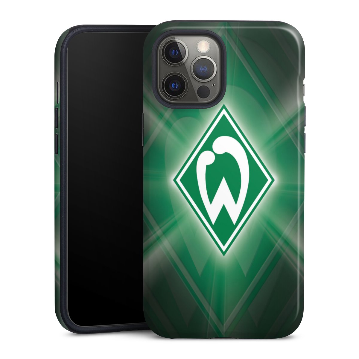 iPhone 12 Pro Max Handy Panzer Handyhülle robuste Outdoor Hülle Schutzhülle glänzend Sv Werder Bremen Official Licensed Product Coat Of Arms Tough Case