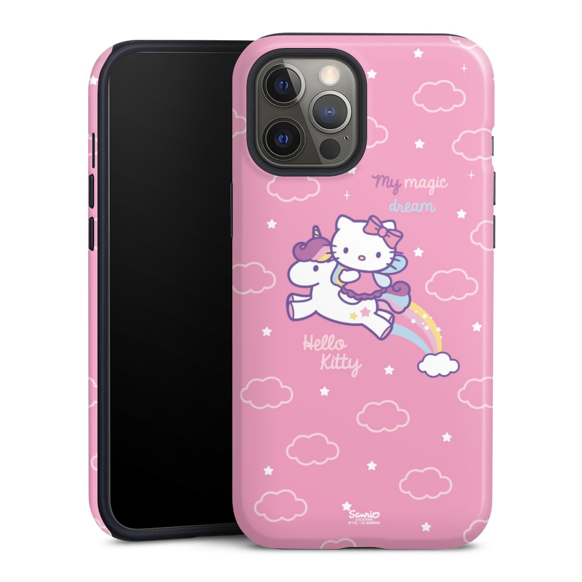 iPhone 12 Pro Max Handy Panzer Handyhülle robuste Outdoor Hülle Schutzhülle glänzend Einhorn Official Licensed Product Hello Kitty Tough Case