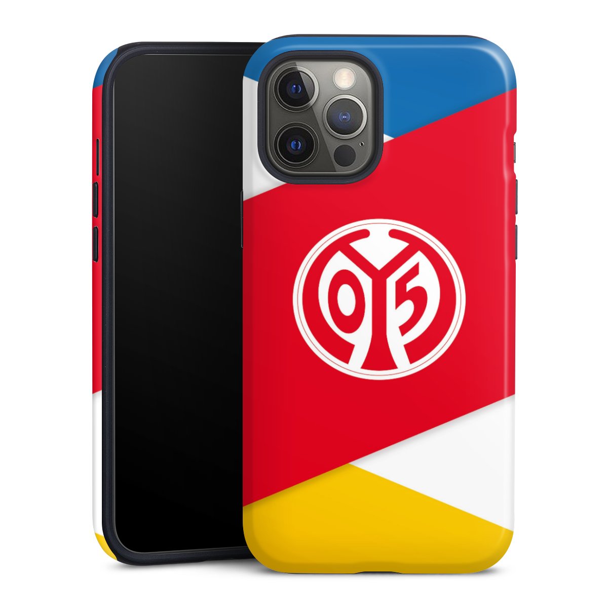 iPhone 12 Pro Max Handy Panzer Handyhülle robuste Outdoor Hülle Schutzhülle glänzend Official Licensed Product Soccer 1. Fsv Mainz 05 E.V. Tough Case