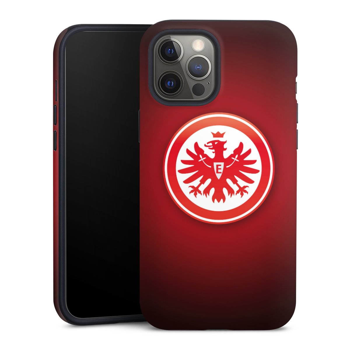 iPhone 12 Pro Max Handy Panzer Handyhülle robuste Outdoor Hülle Schutzhülle matt Coat Of Arms Eintracht Frankfurt Official Licensed Product Tough Case