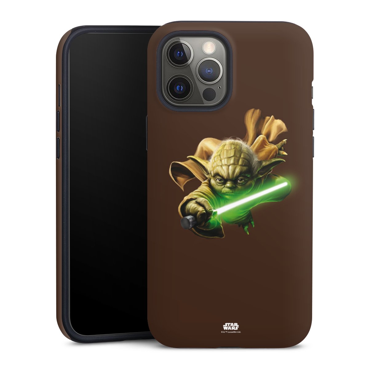 iPhone 12 Pro Max Handy Panzer Handyhülle robuste Outdoor Hülle Schutzhülle matt Yoda Star Wars Merchandise Tough Case