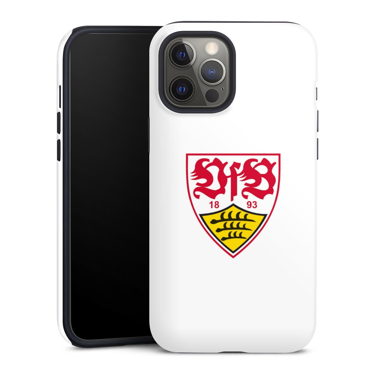 iPhone 12 Pro Max Handy Panzer Handyhülle robuste Outdoor Hülle Schutzhülle matt Logo Official Licensed Product Vfb Stuttgart Tough Case