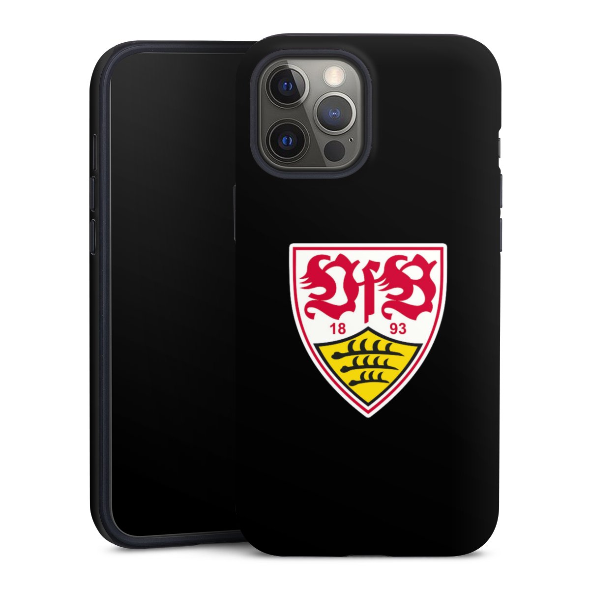 iPhone 12 Pro Max Handy Panzer Handyhülle robuste Outdoor Hülle Schutzhülle matt Official Licensed Product Coat Of Arms Vfb Stuttgart Tough Case