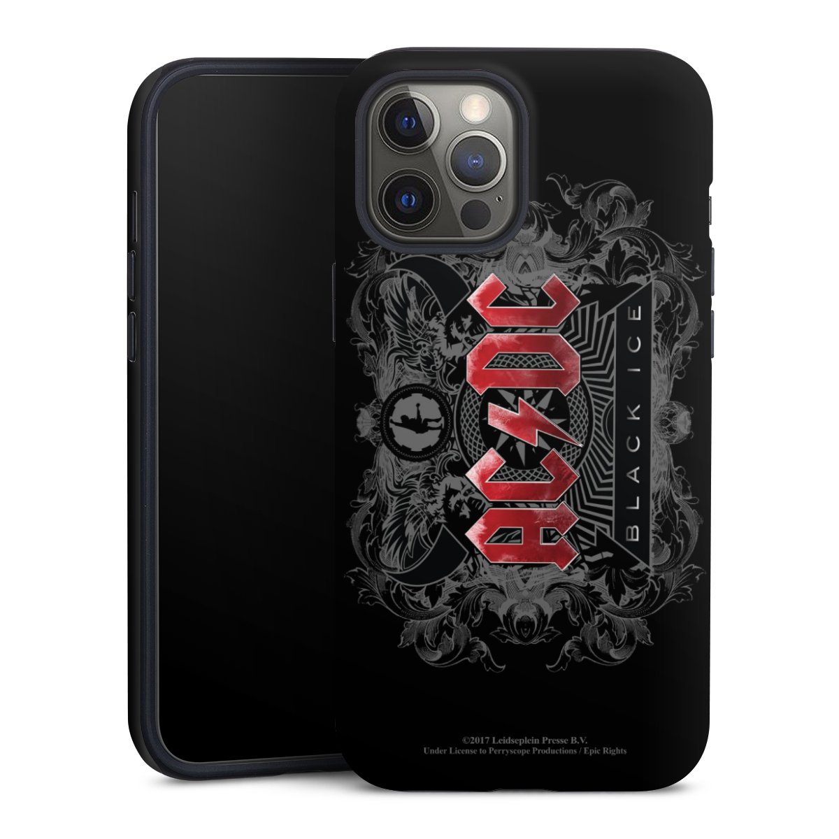 iPhone 12 Pro Max Handy Panzer Handyhülle robuste Outdoor Hülle Schutzhülle matt Acdc Merchandise Black Ice Tough Case