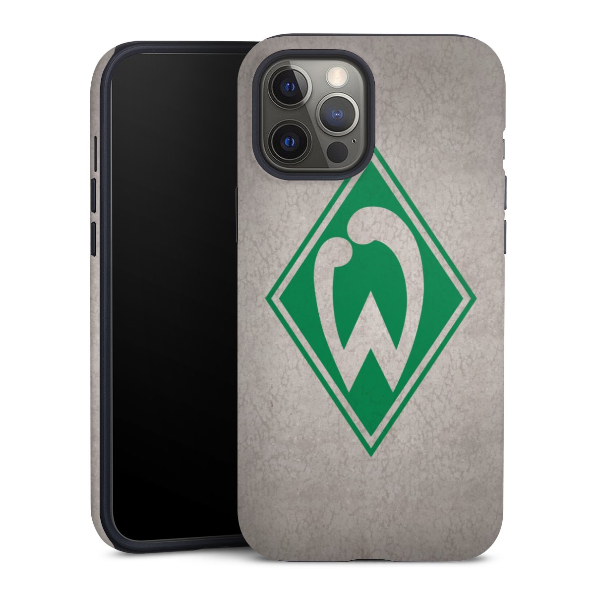 iPhone 12 Pro Max Handy Panzer Handyhülle robuste Outdoor Hülle Schutzhülle matt Sv Werder Bremen Official Licensed Product Concrete Tough Case