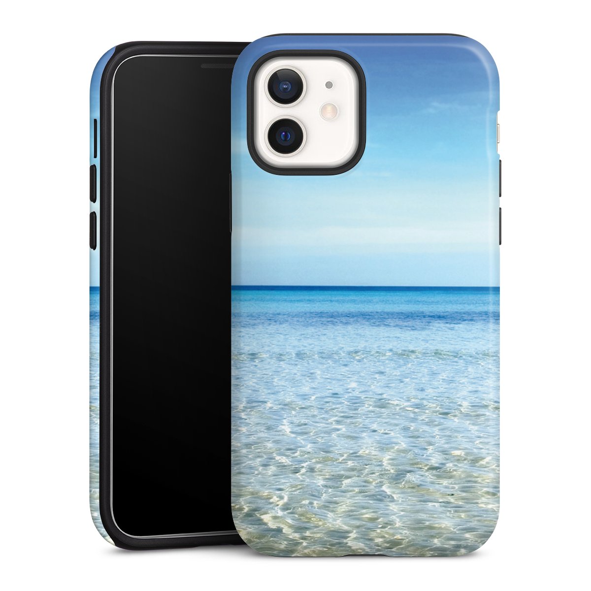 iPhone 12 Handy Panzer Handyhülle robuste Outdoor Hülle Schutzhülle glänzend Urlaub Sky Ocean Tough Case