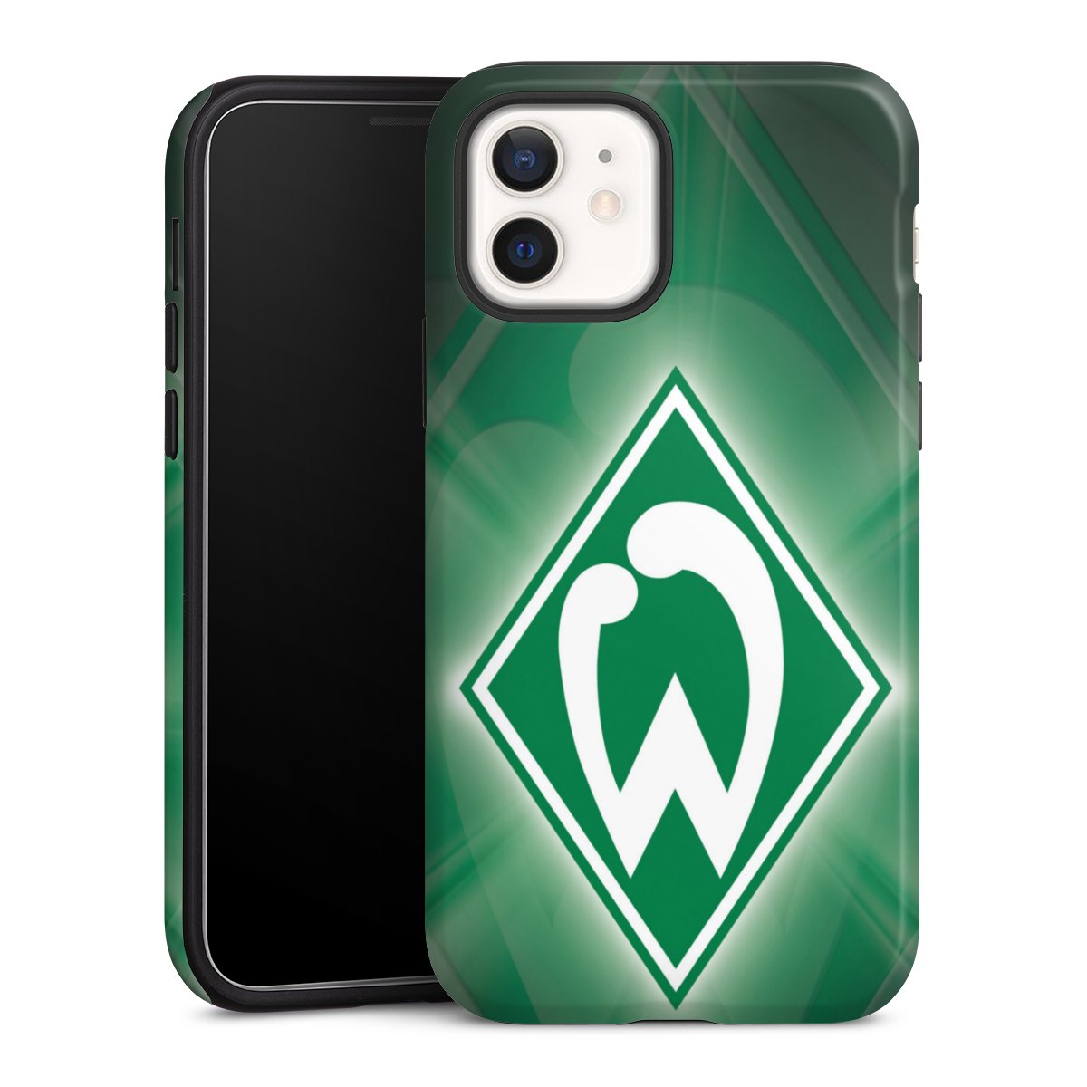 iPhone 12 Handy Panzer Handyhülle robuste Outdoor Hülle Schutzhülle glänzend Sv Werder Bremen Official Licensed Product Coat Of Arms Tough Case