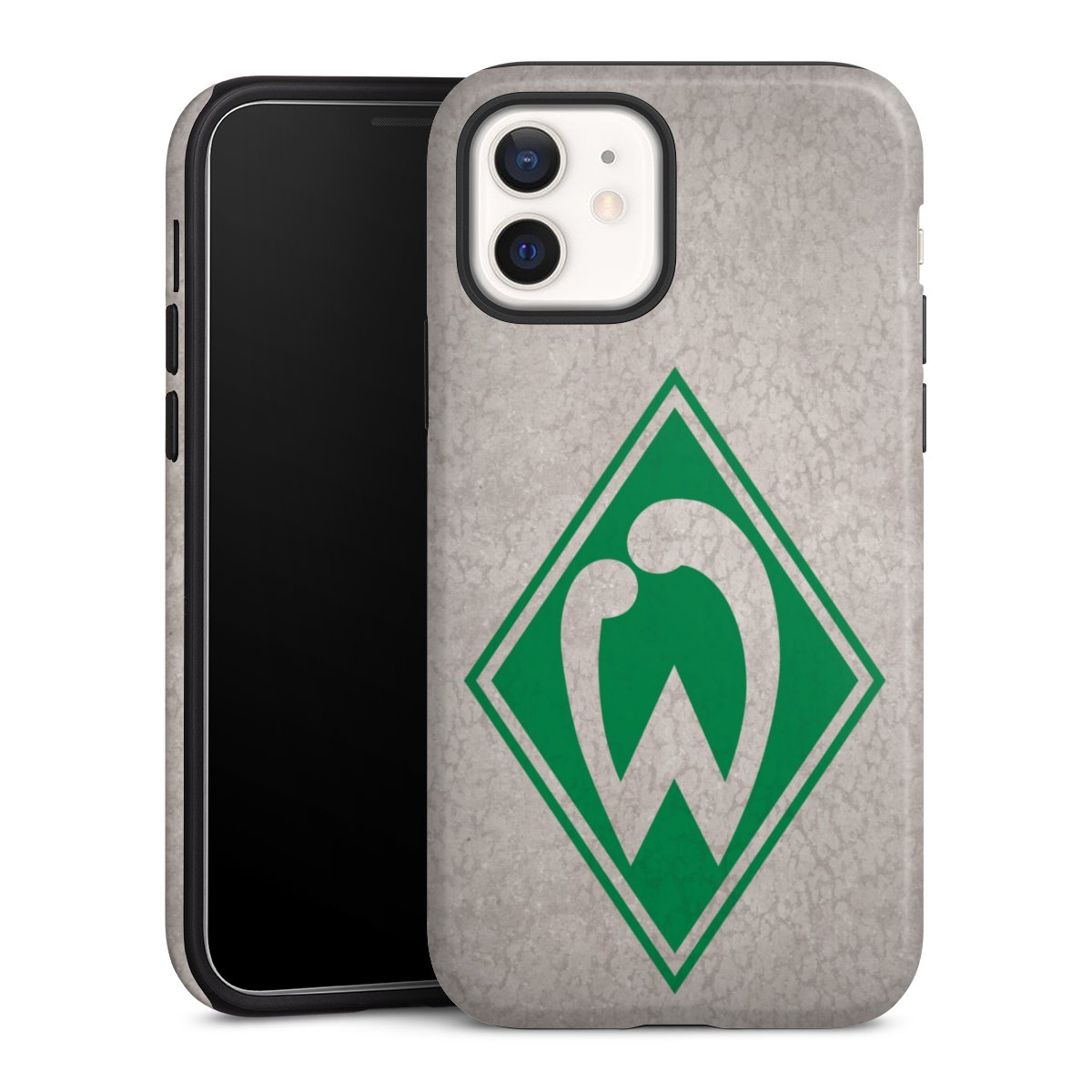 iPhone 12 Handy Panzer Handyhülle robuste Outdoor Hülle Schutzhülle glänzend Sv Werder Bremen Concrete Official Licensed Product Tough Case