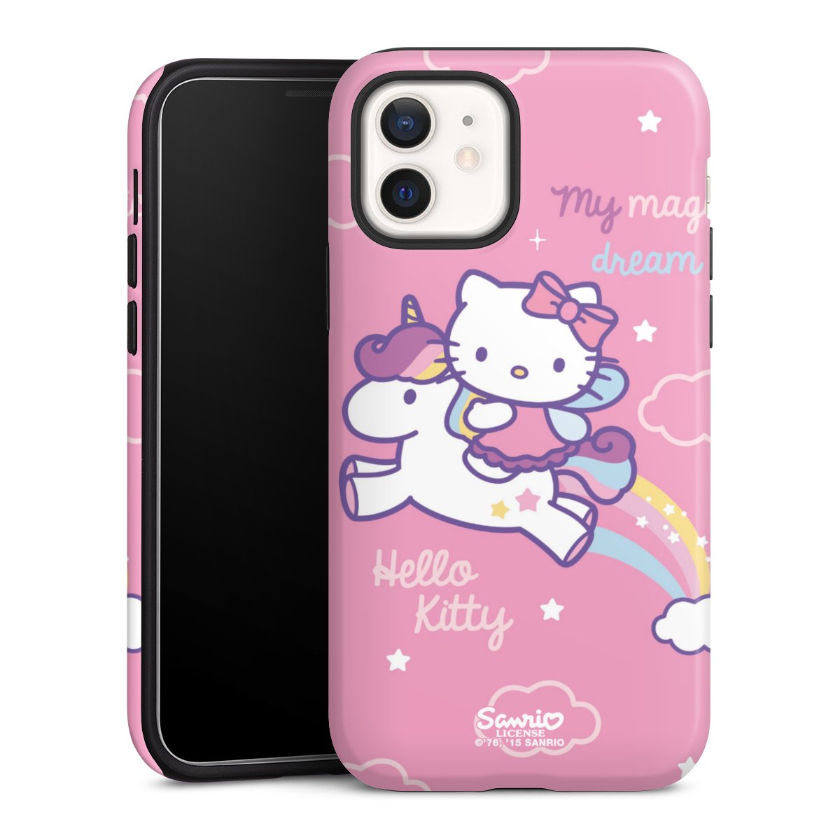 iPhone 12 Handy Panzer Handyhülle robuste Outdoor Hülle Schutzhülle glänzend Einhorn Official Licensed Product Hello Kitty Tough Case