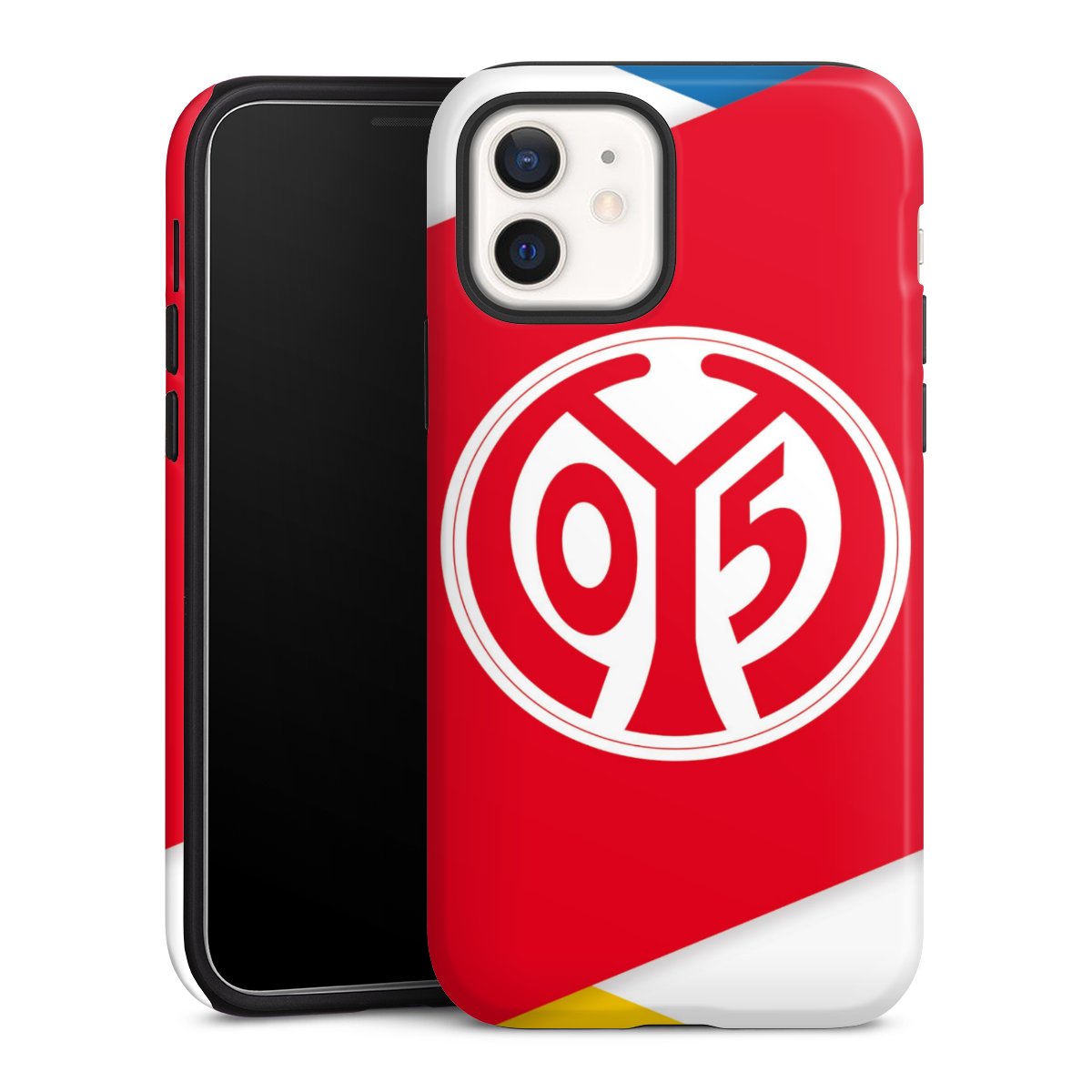 iPhone 12 Handy Panzer Handyhülle robuste Outdoor Hülle Schutzhülle glänzend Official Licensed Product Soccer 1. Fsv Mainz 05 E.V. Tough Case