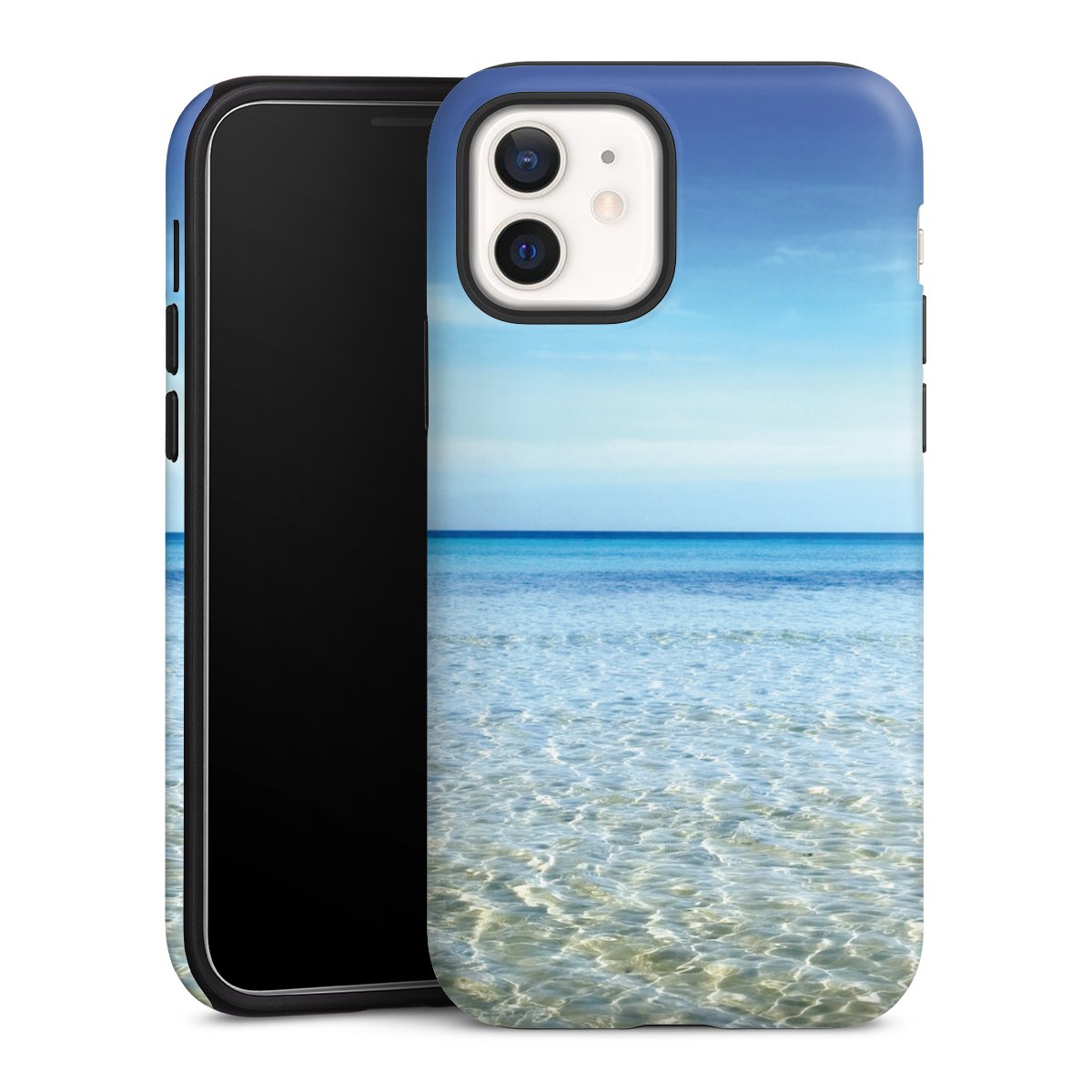 iPhone 12 Handy Panzer Handyhülle robuste Outdoor Hülle Schutzhülle matt Urlaub Sky Ocean Tough Case