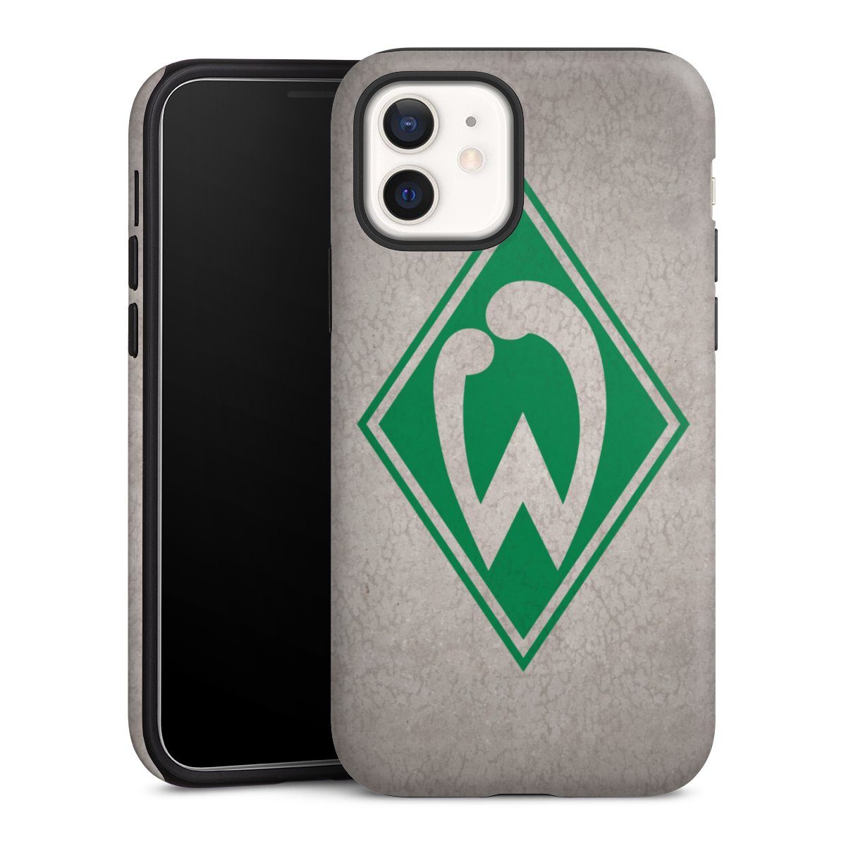 iPhone 12 Handy Panzer Handyhülle robuste Outdoor Hülle Schutzhülle matt Sv Werder Bremen Concrete Official Licensed Product Tough Case