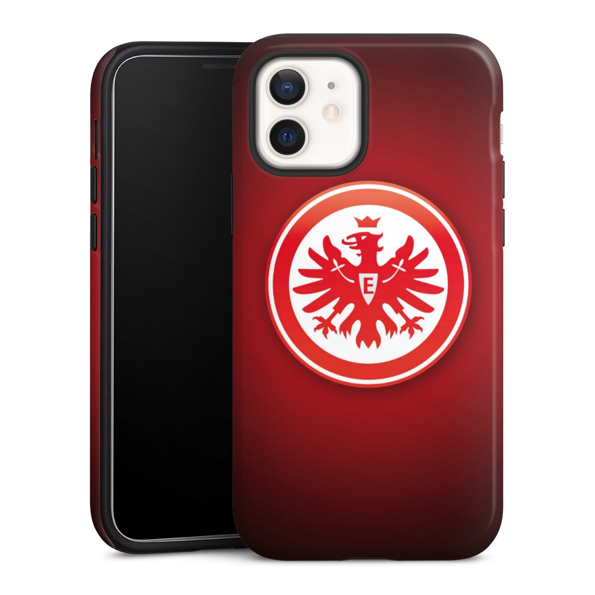 iPhone 12 mini Handy Panzer Handyhülle robuste Outdoor Hülle Schutzhülle glänzend Eintracht Frankfurt Official Licensed Product Coat Of Arms Tough Case