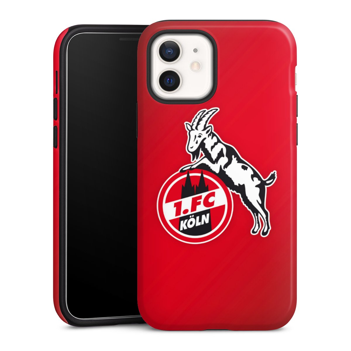 iPhone 12 mini Handy Panzer Handyhülle robuste Outdoor Hülle Schutzhülle glänzend Official Licensed Product Effzeh 1. Fc Köln Tough Case