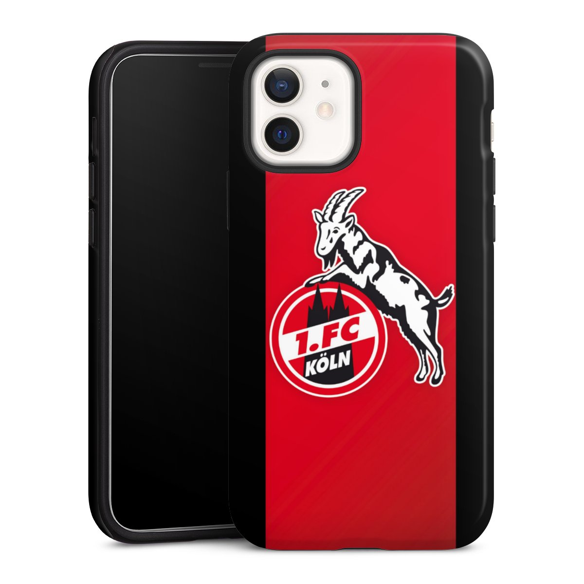 iPhone 12 mini Handy Panzer Handyhülle robuste Outdoor Hülle Schutzhülle glänzend Official Licensed Product Billy Goat Hennes 1. Fc Köln Tough Case