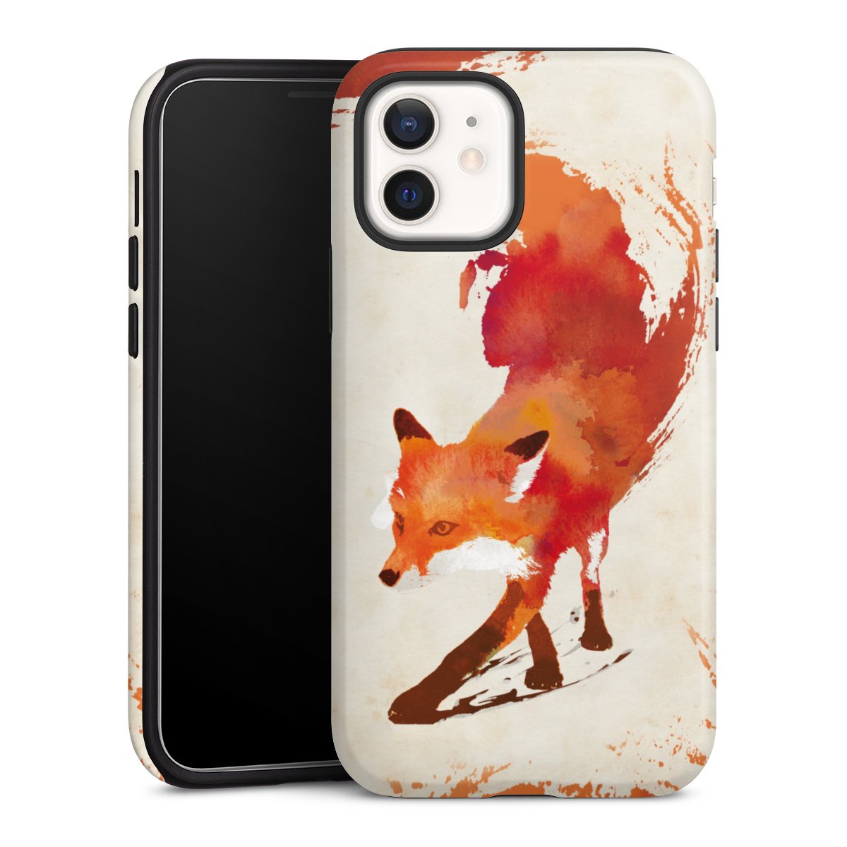 iPhone 12 mini Handy Panzer Handyhülle robuste Outdoor Hülle Schutzhülle glänzend Fox Graphic Tough Case