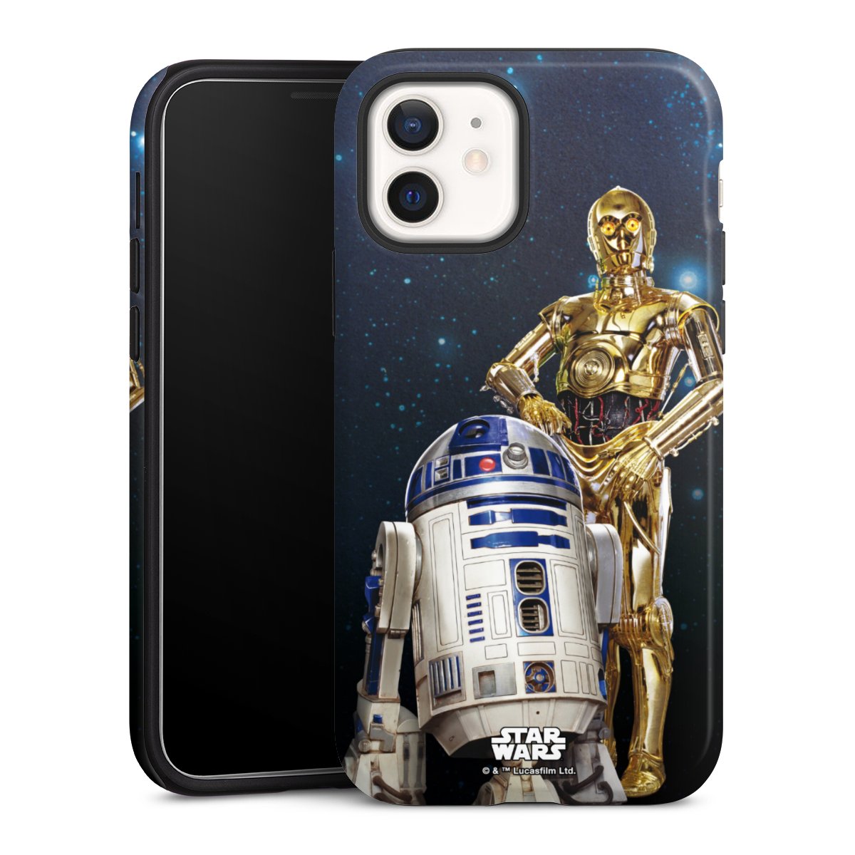 iPhone 12 mini Handy Panzer Handyhülle robuste Outdoor Hülle Schutzhülle glänzend Weltall Star Wars R2d2 Tough Case