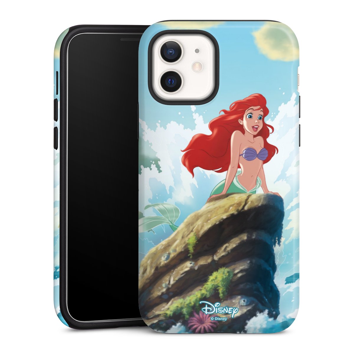 iPhone 12 mini Handy Panzer Handyhülle robuste Outdoor Hülle Schutzhülle glänzend Mermaid Arielle Die Meerjungfrau Official Licensed Product Tough Case