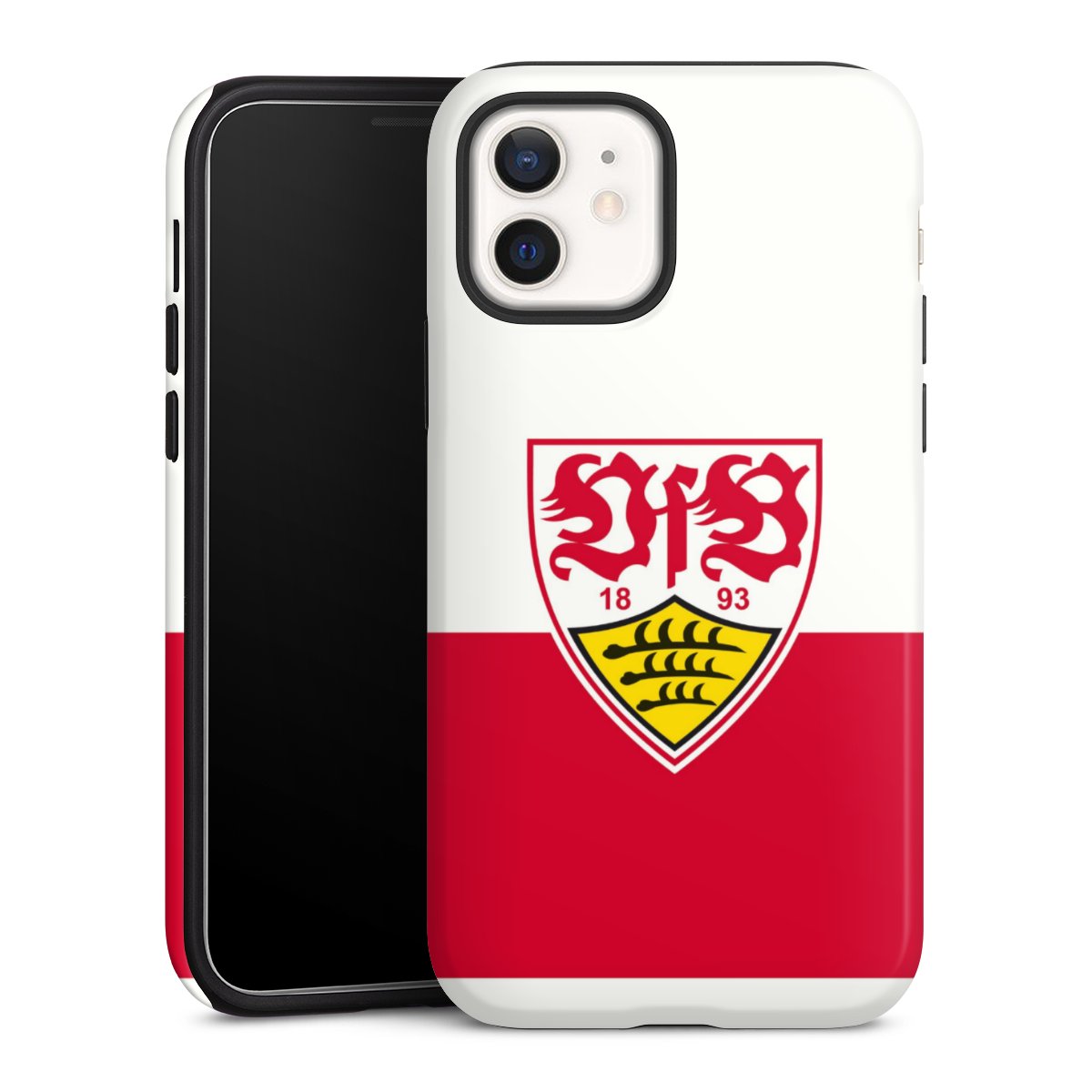 iPhone 12 mini Handy Panzer Handyhülle robuste Outdoor Hülle Schutzhülle glänzend Official Licensed Product Logo Vfb Stuttgart Tough Case