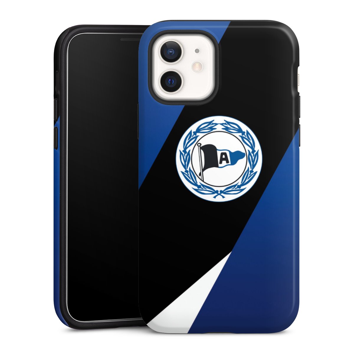 iPhone 12 mini Handy Panzer Handyhülle robuste Outdoor Hülle Schutzhülle glänzend Official Licensed Product Arminia Bielefeld Dsc Tough Case